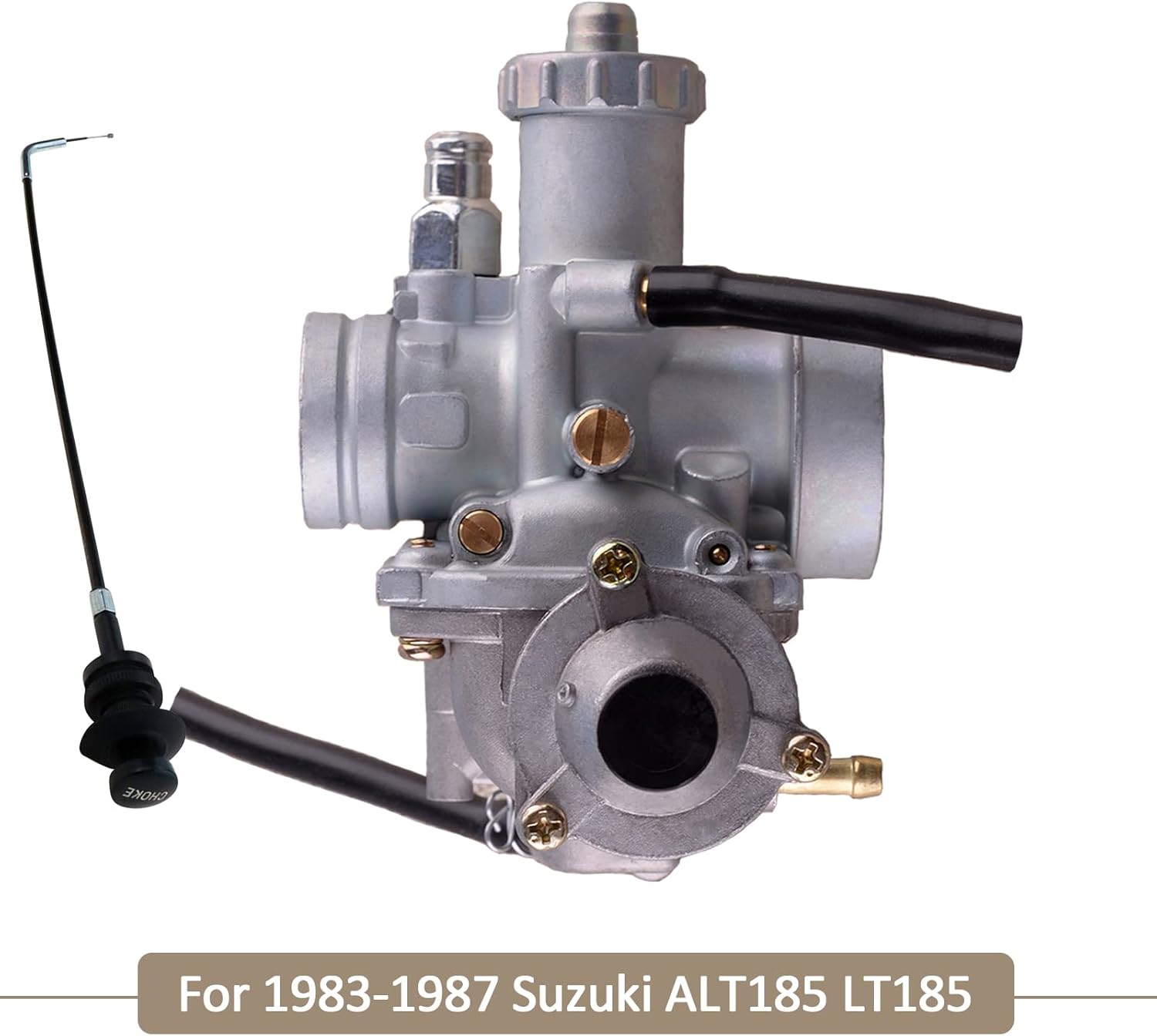Carburetor & Choke Cable for Suzuki ALT185 LT185 Quadrunner 185 (1983, 1984, 1985, 1986, 1987) Carb 13200-24401