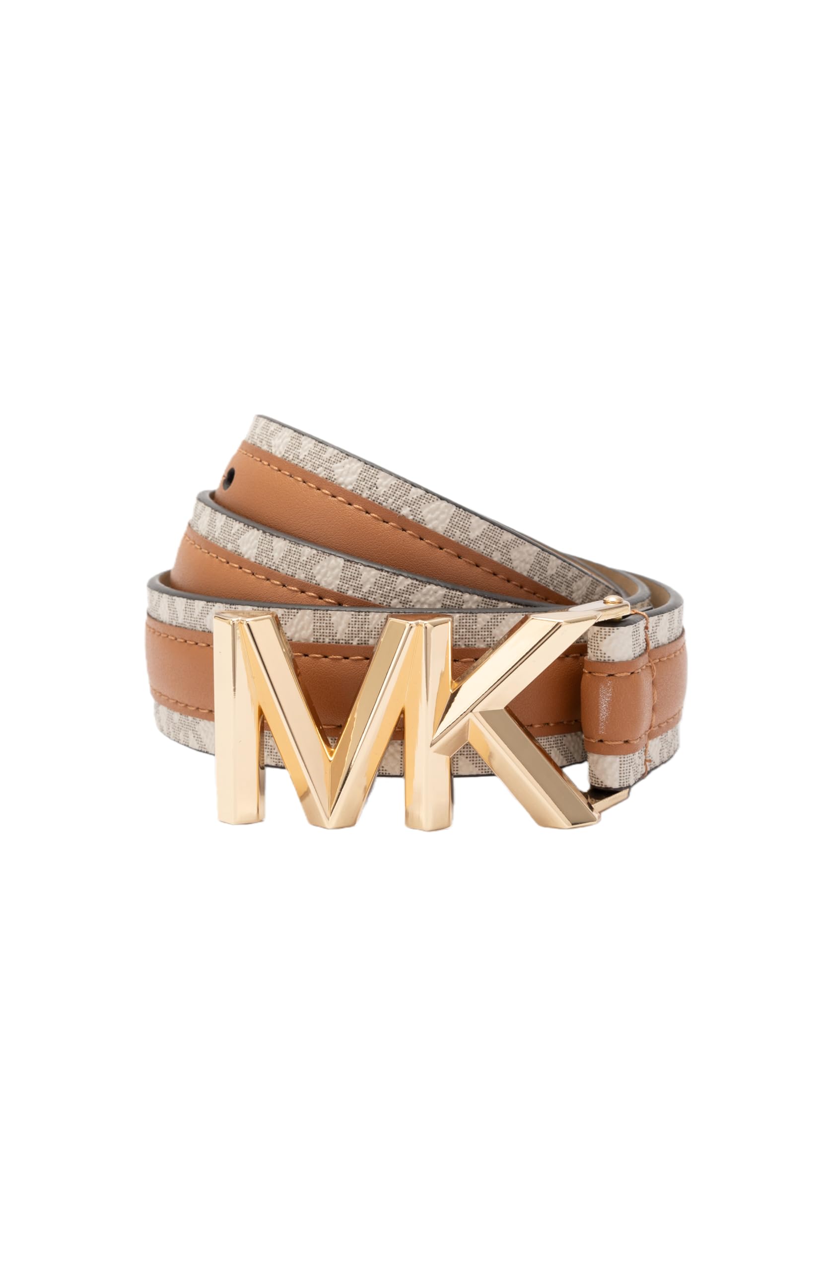 Michael Kors Women's 1.1 Inch Logo Leather Belt, Stylish Accessory for Everyday, Adjustable Fit