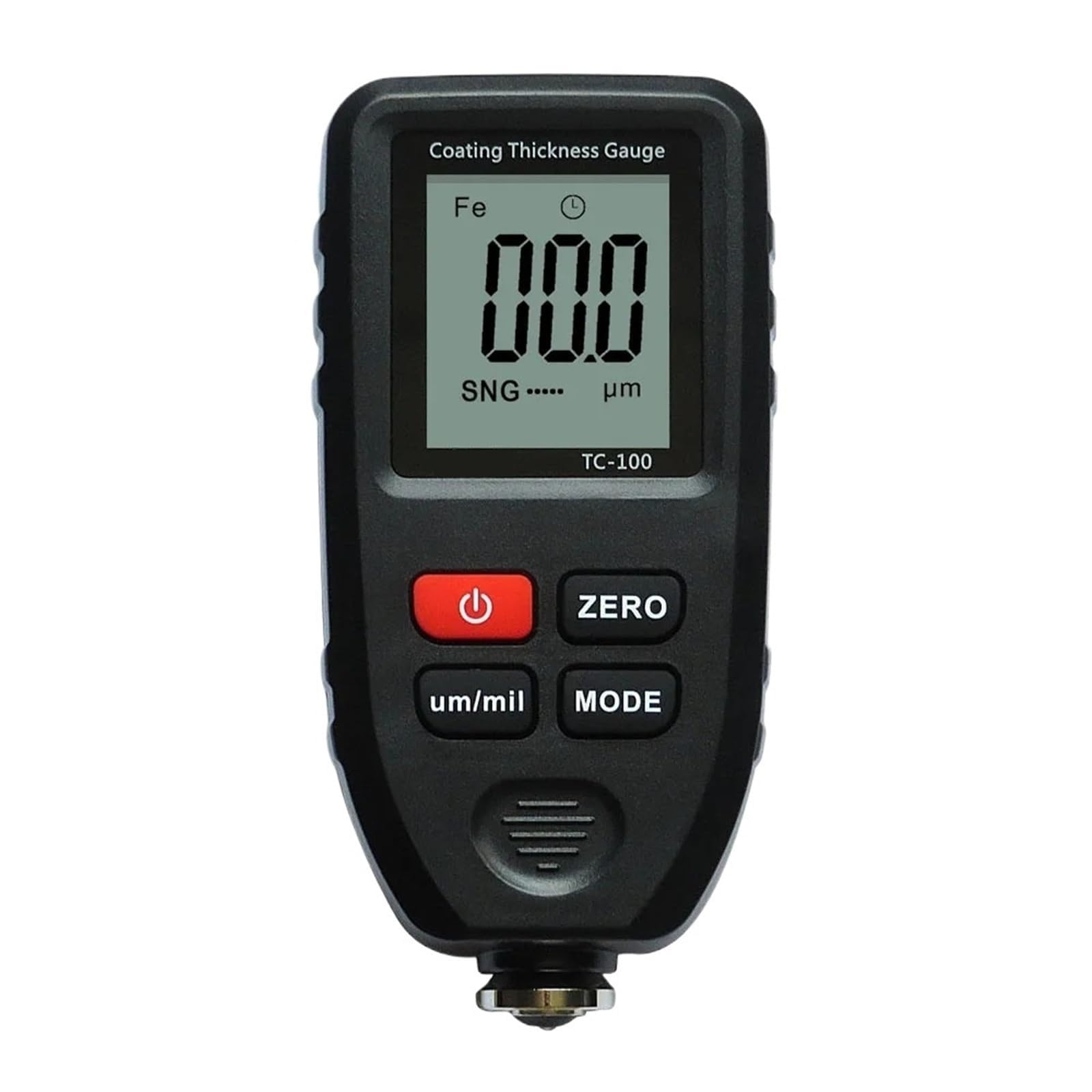 Miernik grubości lakieru, Miernik Grubości Powłoki TC100 Tester Samochodowy Pomiar FE/NFE Dwa Ręczne Przyrządy Wielokolorowe Przenośny miernik głębokości lakieru(Black)