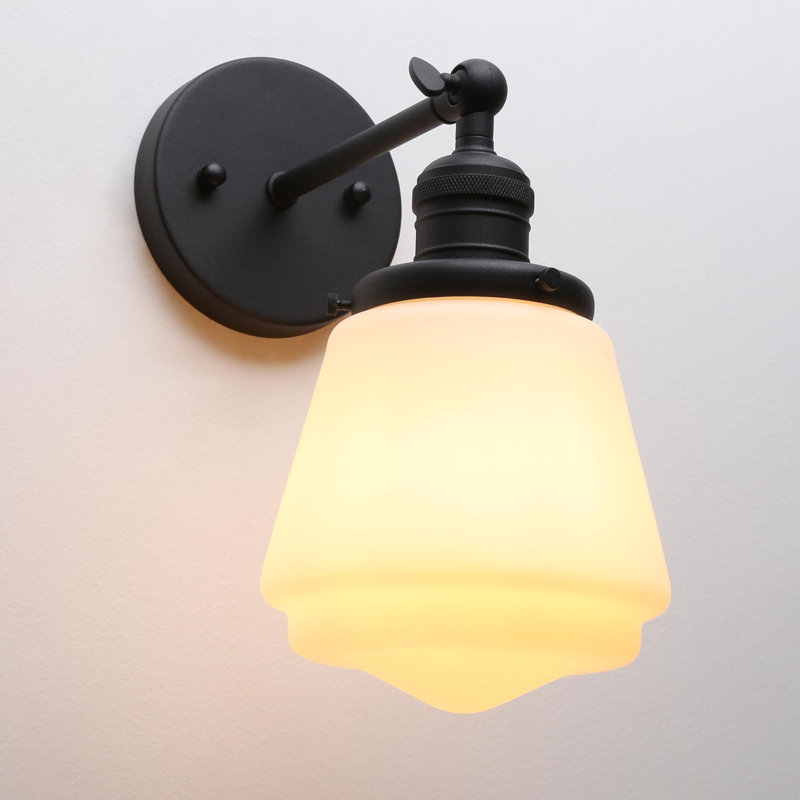 JIMUBEAMIndustrial Glass Semi Flush Mount Ceiling Light, Vintage Wall Sconce Fixture