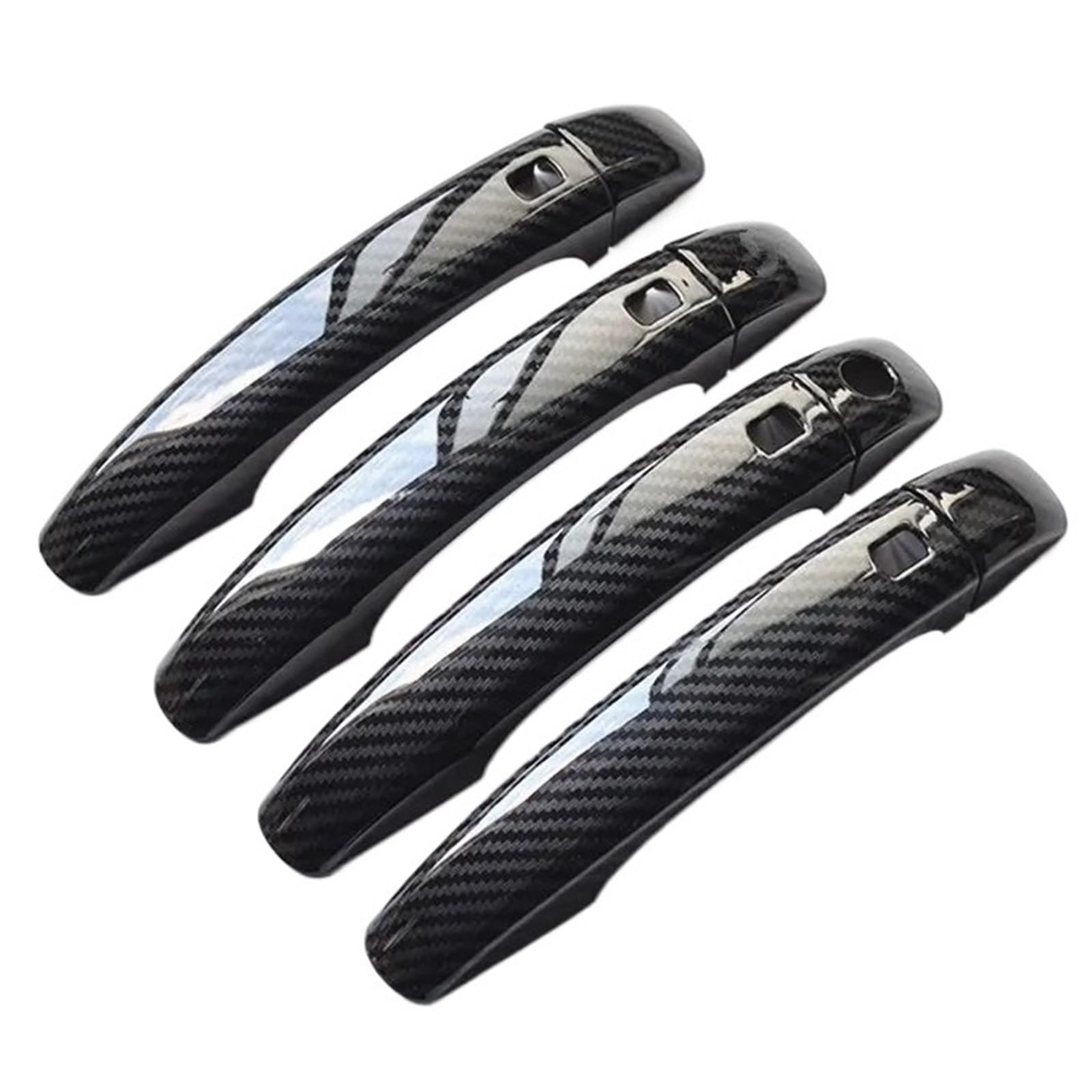 Bqwyedpl Door Handles Car Decoration Cover Trim Fit For Audi A4 B8 Q3 Q5 Carbon Fiber Color Doorknob Bowl Covers Car Door Latch Handle(Door Handles)