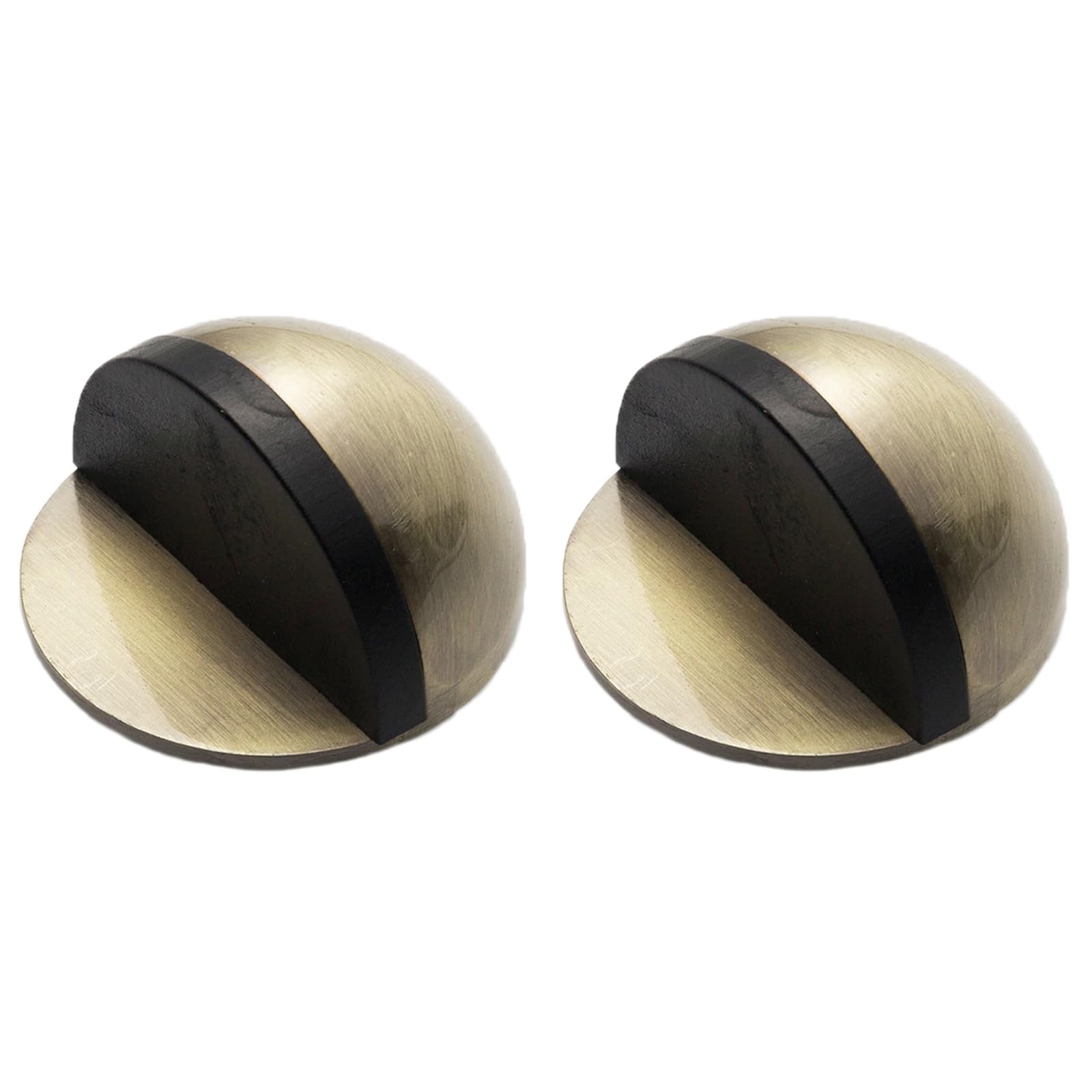 2 Pcs Antique Brass Door Stop for Hard Floor - Floor Mounted with Glue for Glass Door (Bronze Color)