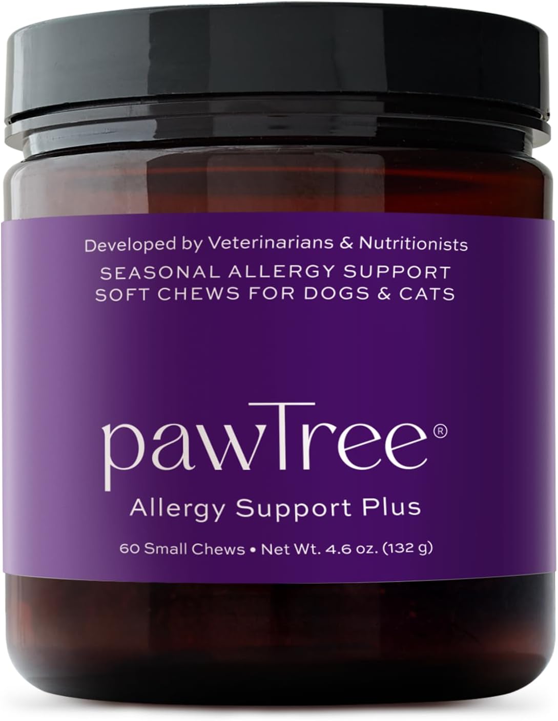 pawTree Natural Allergy Support Plus for Dogs-Ideal for Itching, Irritated Skin, Seasonal and Food Allergies, Hot Spots. Supplement Your pet Will Love. Small Chews for Pets - 60 Count (Small)