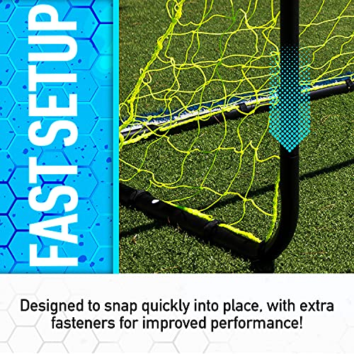 Franklin Sports Competition Soccer Goal - Steel Backyard Soccer Goal With All Weather Net - Includes 6 Ground Stakes - 6'X4' Soccer Goal - Black #TOP2
