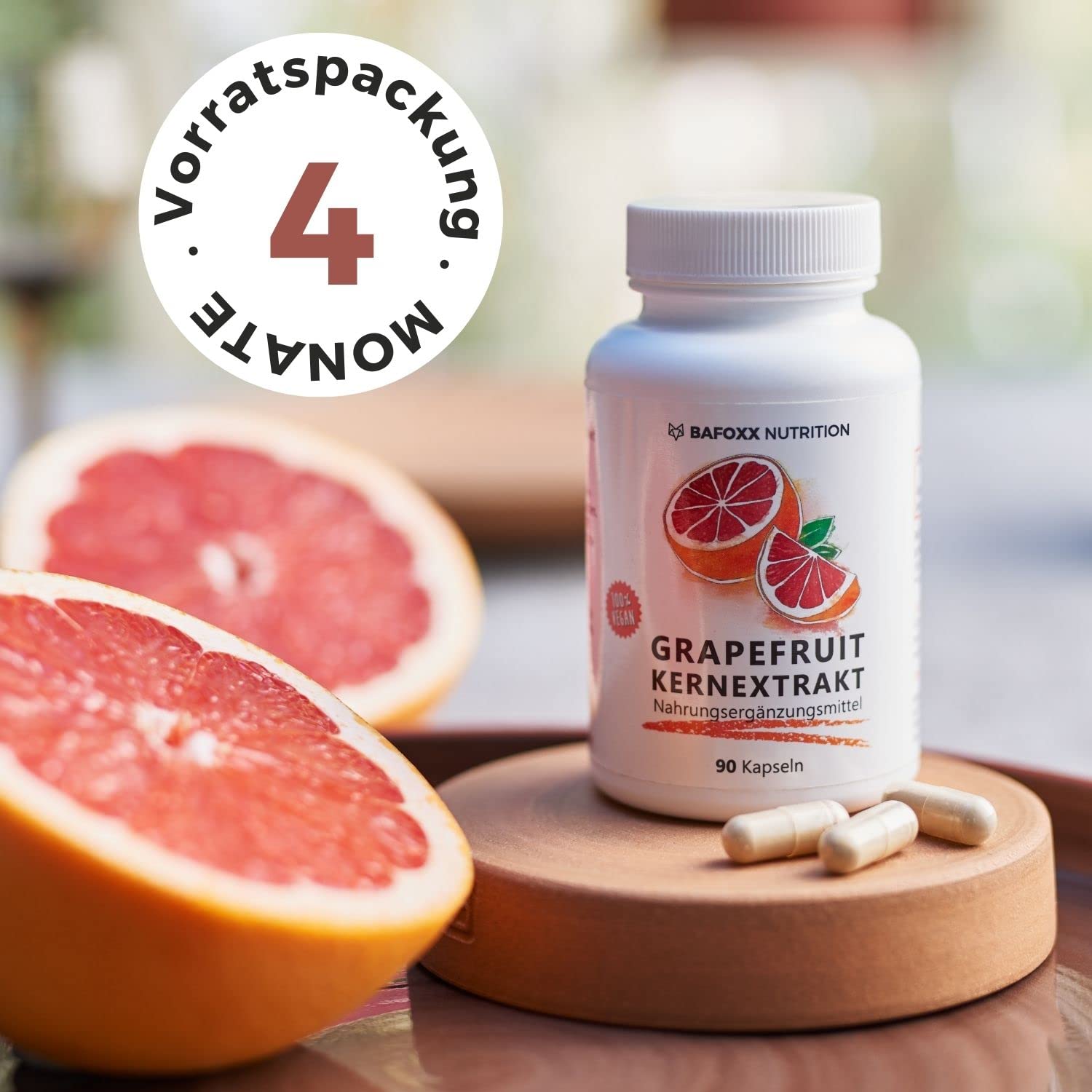 Grapefruitkernextrakt Kapseln hochdosiert - 120 Stück für 4 Monate - Naturprodukt mit 45% Flavonoide aus GKE Extrakt - vegan und ohne Zusatzstoffe - deutsche Markenqualität