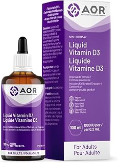 AOR - Vitamin D3 1000 IU 25mcg, 100ml Vdrops - Cholecalciferol Vitamin D3 Liquid Drops - Calcium with Vitamin D3 Drops for Adults - Bone Health Support and Immune System Support