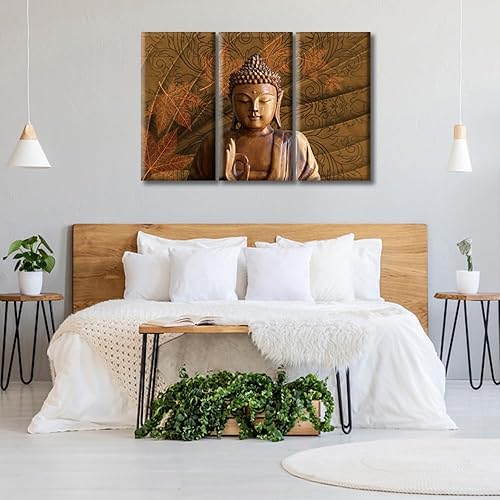 Vista 48 de TUMOVO Wall Art for Living Room Buddha Sculpture Flower Paintings Canvas Wall Art 3 Panel Wall Art Canvas Artwork Wall Decor Large Wall Decor Canvas
