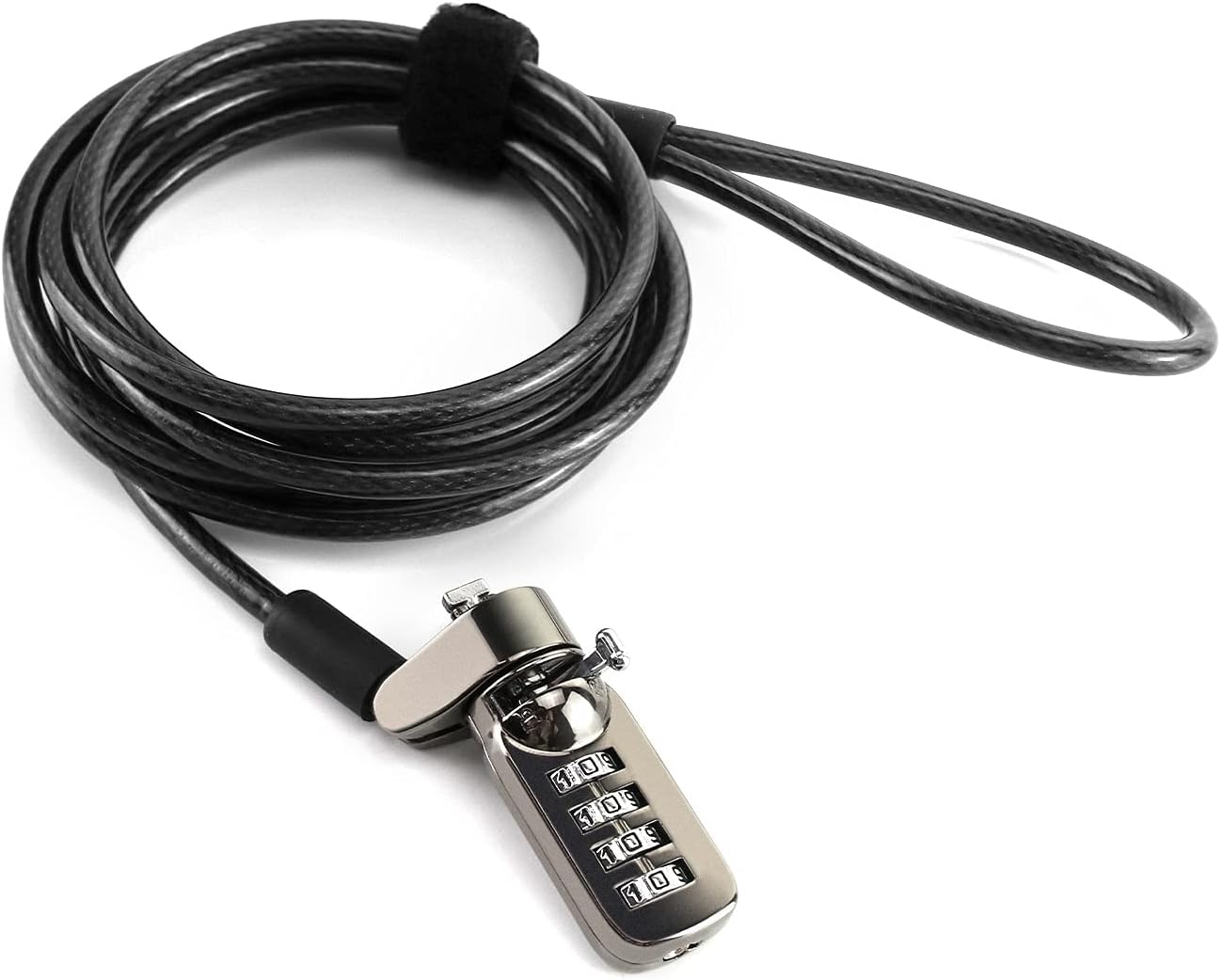 Laptop Lock with T-Bar Locking Mechanism 4 Digit Password Protection and 2m High Hardness Cut-Resistant Steel Cable, Protect Your PC/Laptop and Projectors