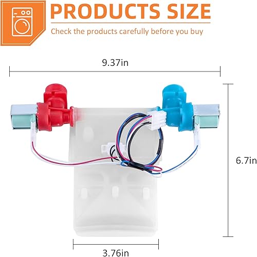 Miniatura 2 de MIFLUS W11210459 W10869799 Válvula de entrada de agua de lavadora se adapta a la piscina de hidromasaje May-tag Ken-more Ama-na, W11210459 Válvula