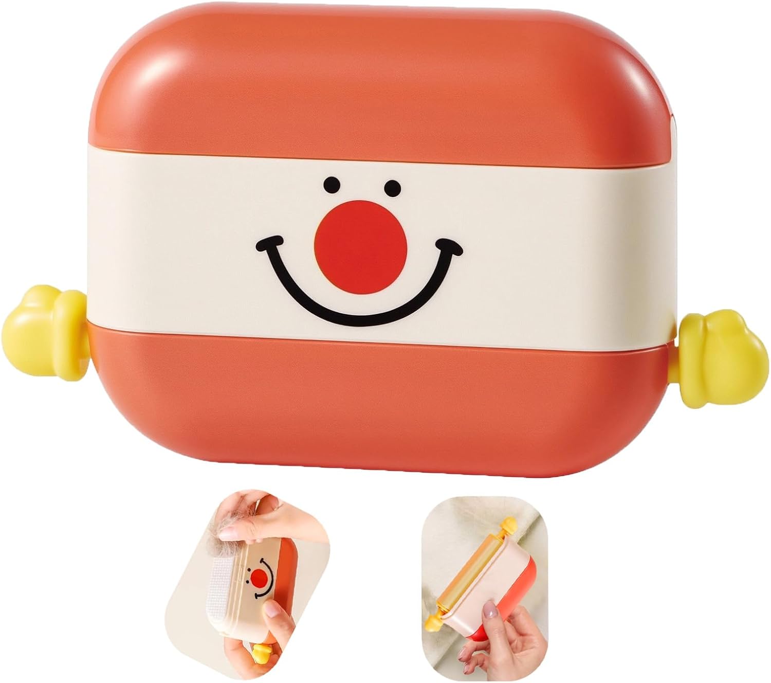 Reusable Mini Lint Roller for Travel, Washable & Portable Lint Rollers for Pet Hair, Lints Remover for Clothes, Furniture, Car Seats (Yellow)