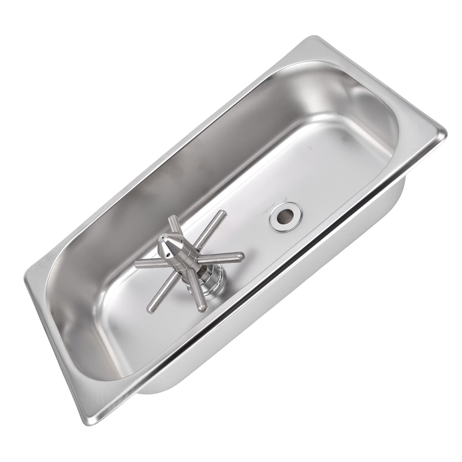 Enjuagadora de Vidrio de Acero Inoxidable, Lavadora de Vidrio de Rotación Automática para una Limpieza Rápida de Fondo y Paredes, Limpiador de Tazas a Presión para Fregadero de Cocina, Bar