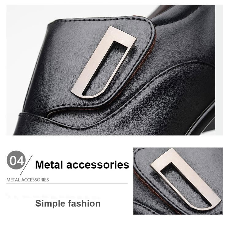 Mokcoliy]【Business Oxford Shoes Men's Pointed Toe Dress Shoes with Breathable PU Upper, Formal Office Shoes for Business Trips, Non-Slip Comfortable Footwear for Weddings & Casual Events Brown2