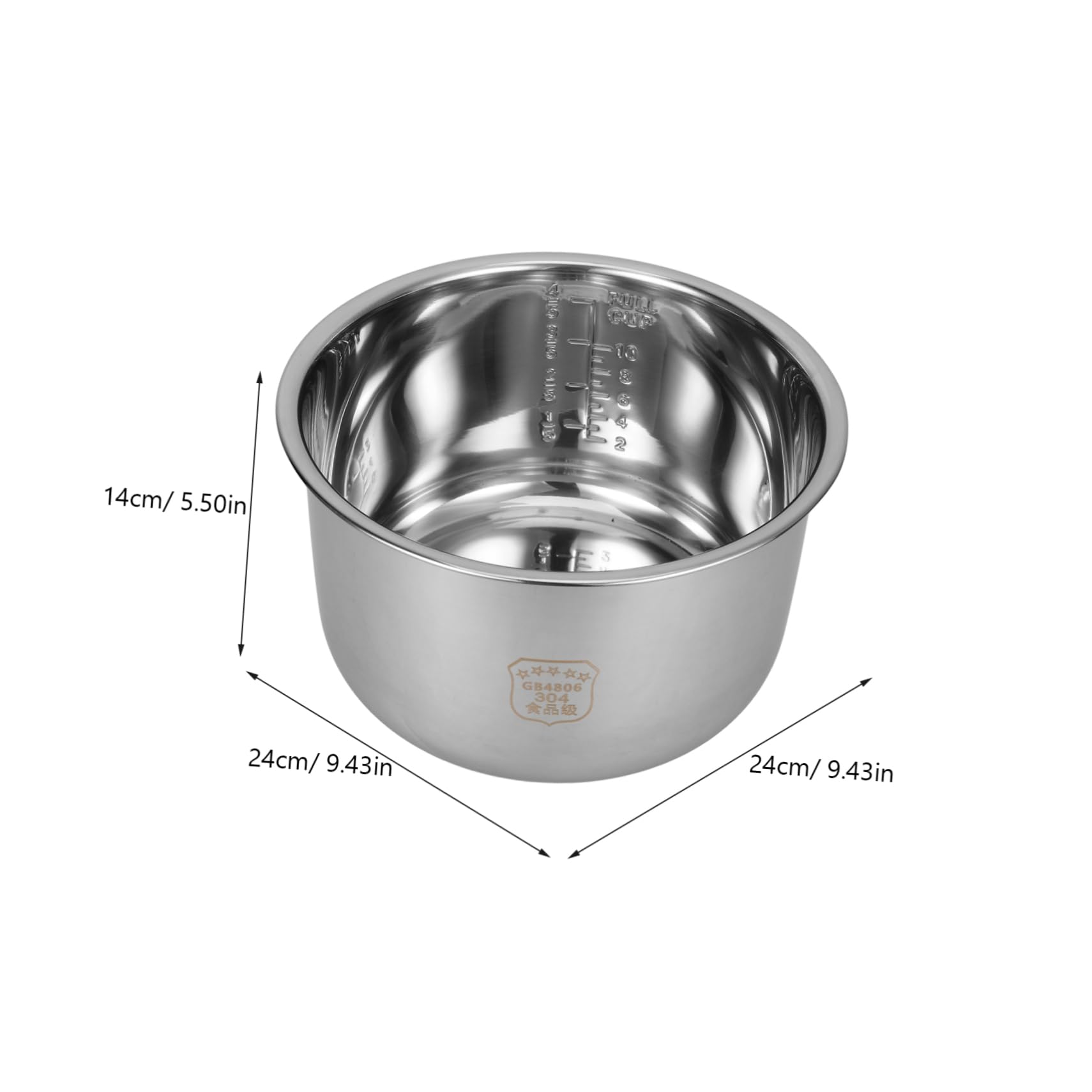Gatuida Casserole Intérieure en Acier Inoxydable 5l pour Cuckoo Rice Cooker, Pot Intérieur du Cuiseur à Riz Argenté Design à Échelle, Fourniture de Remplacement Polyvalente