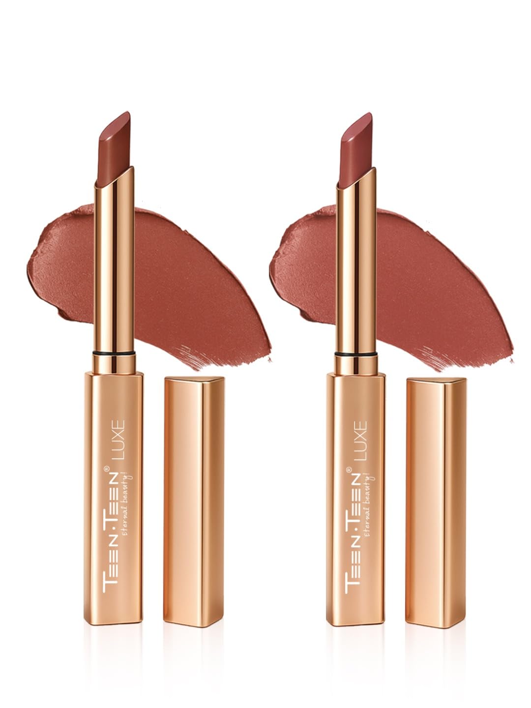 TEEN TEEN Luxe Bullet Lipstick – Matte Secrte Shade | Velvet Smooth Finish | Ultra Soft, Lightweight & Non-Transfer| Long-Lasting Wear Up to 12 Hours | Nude Diva & Irish Mocha (Pack of 2), 3.5g Each-picture-36