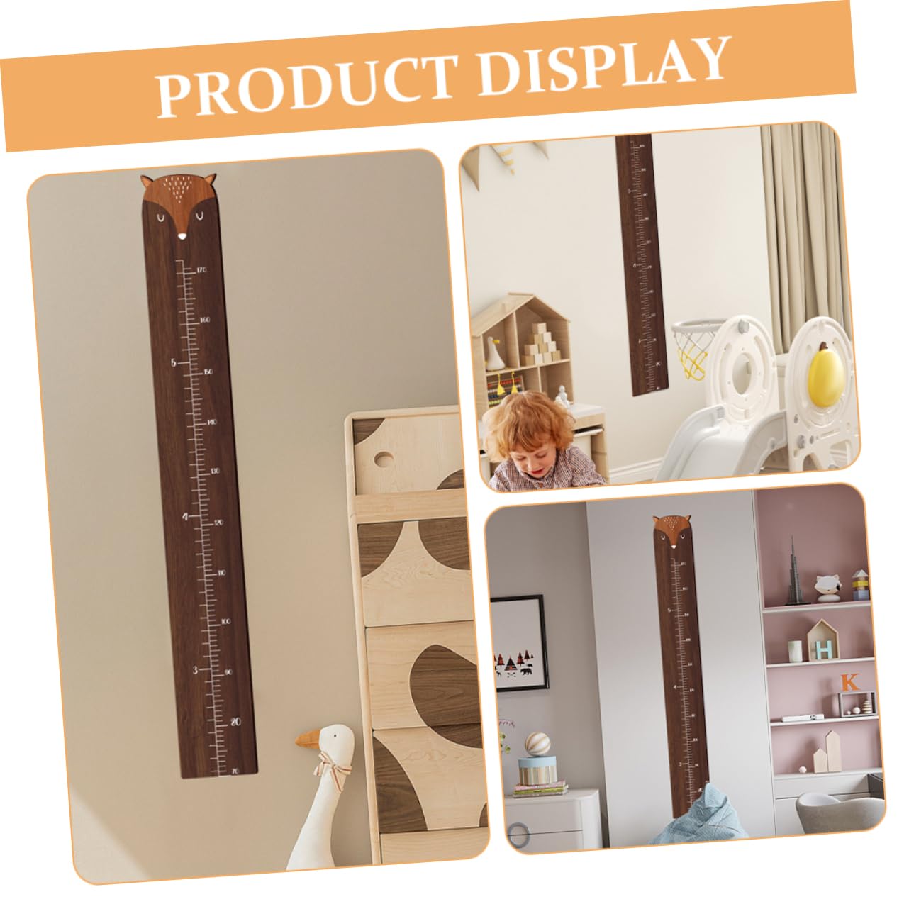 LIFKOME Regla De Altura Para Niño Niña De Madera Con Diseño De Jirafa Autoadhesiva Medidor De Crecimiento Infantil Para Pared Decoración Infantil Estética y Fácil Instalación