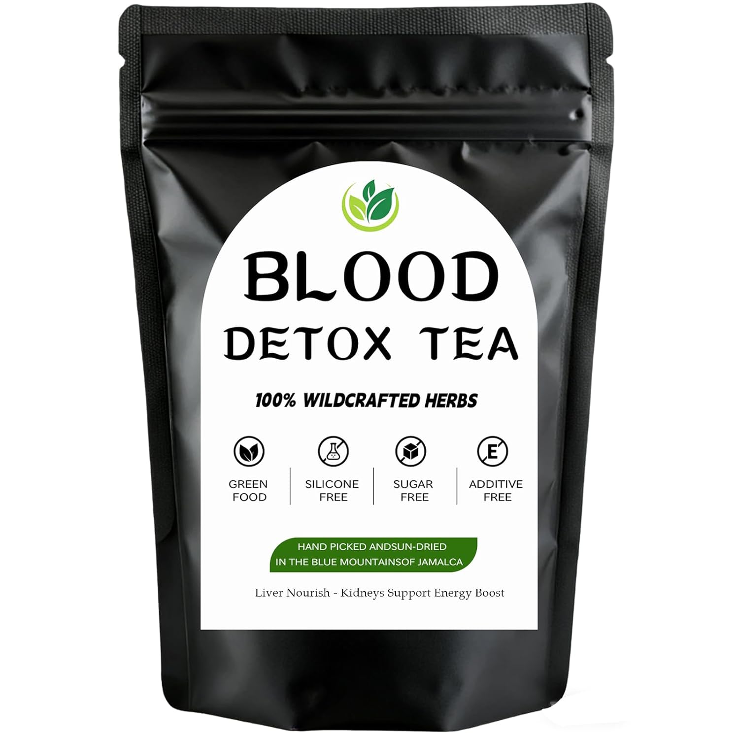 Jamaican Garden Blood Detox Tea, 100% Wildcrafted Herbs with Guaco, Burdock Root, Oregano, Cinnamon, Moringa, Hand Picked and Sun-Dried in the Blue Mountains of Jamalca, Gentle For Daily Use (1pcs)