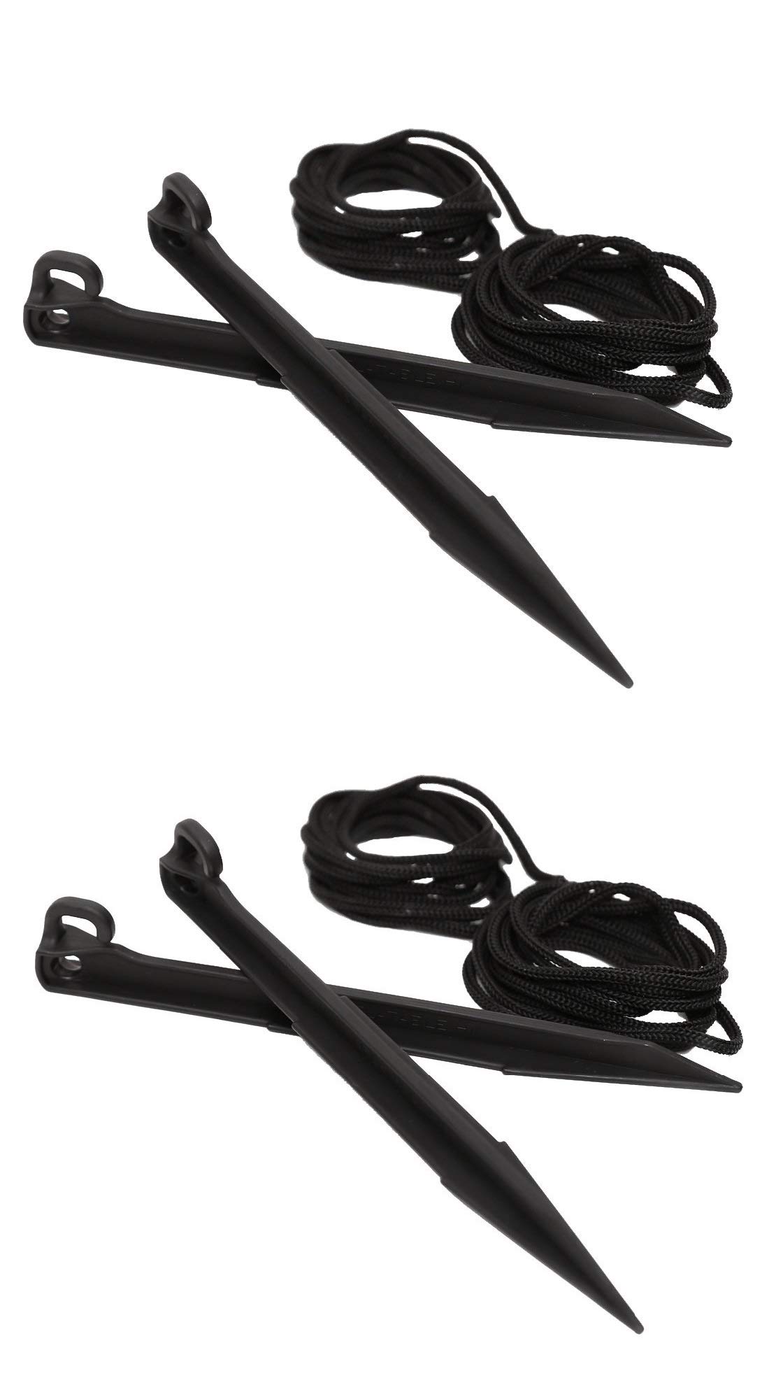 Replacement Yard 4 Plastic Stakes and 4 Tethers with Hooks for Home Lawn Yard Garden Holiday Decorations