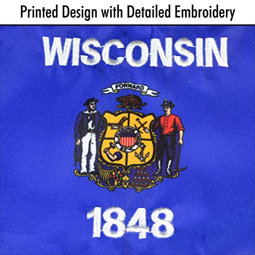 image for In the Breeze Wisconsin 18 Inch Windsock - Wisconsin State Flag Hangin