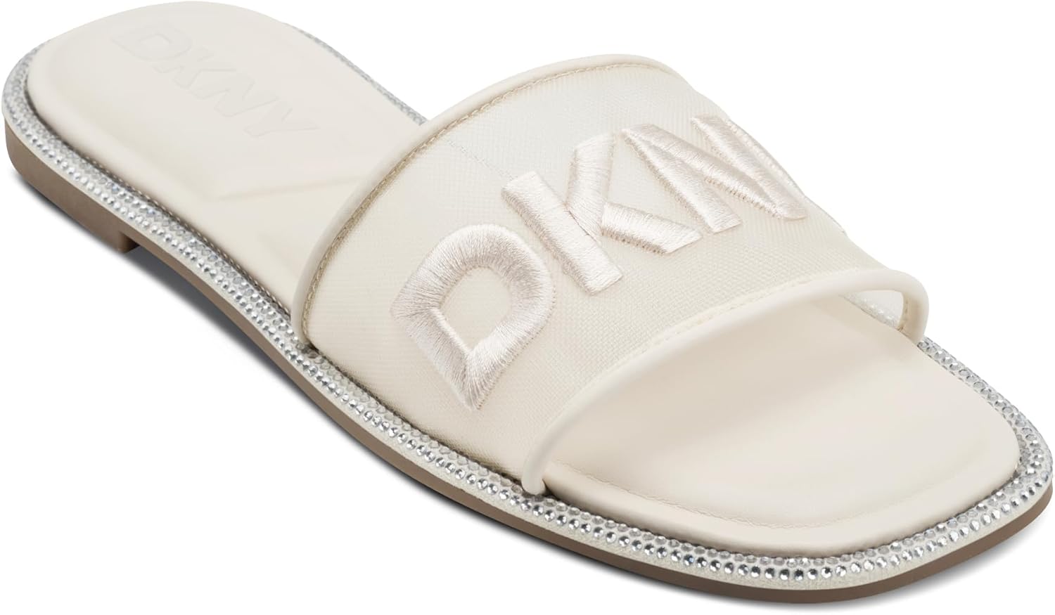 DKNY Women's Badin Studded Flat Sandal With Logo