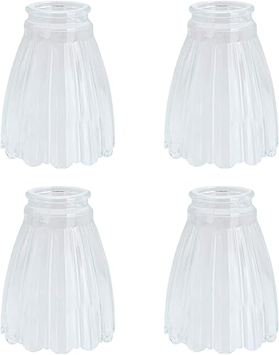 Aspen Creative 23056-4A Pantalla de cristal transparente para ventilador de techo de transición. 2-18 pulgadas. Tamaño 3-78 pulgadas de profundidad