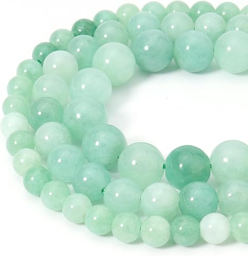 Miniatura 4 de 60 cuentas de piedras preciosas de jade birmano verde natural de 0.236 pulgadas (0.236 in), cuentas redondas sueltas de piedra para la fabricación