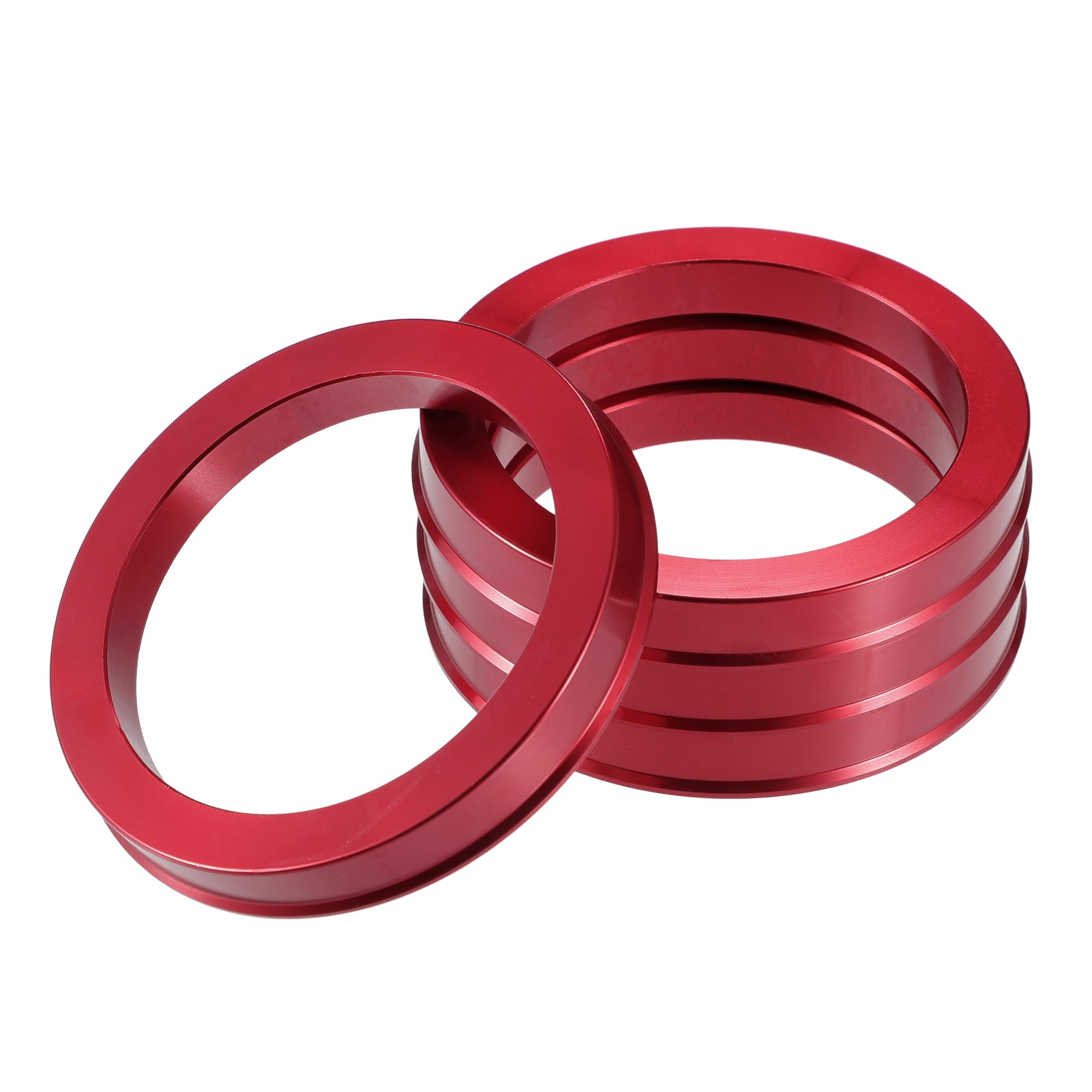 A ABSOPRO anellos centrici per Cerchi Auto OD 73.1mm a ID 57.1mm anellos centrici per Cerchi in Lega di Alluminio Rossi (Set di 4)