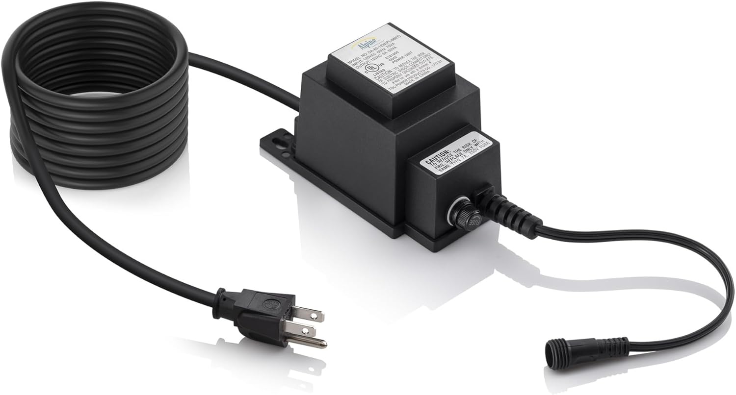 Alpine Corporation Outdoor 60W Replacement Transformer for Fountains and Lights