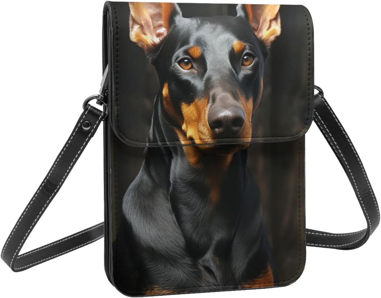 Small Crossbody Bags for Women Leather Cell Phone Purse Travel Wallet doberman Cell Phone Bag Adjustable Strap