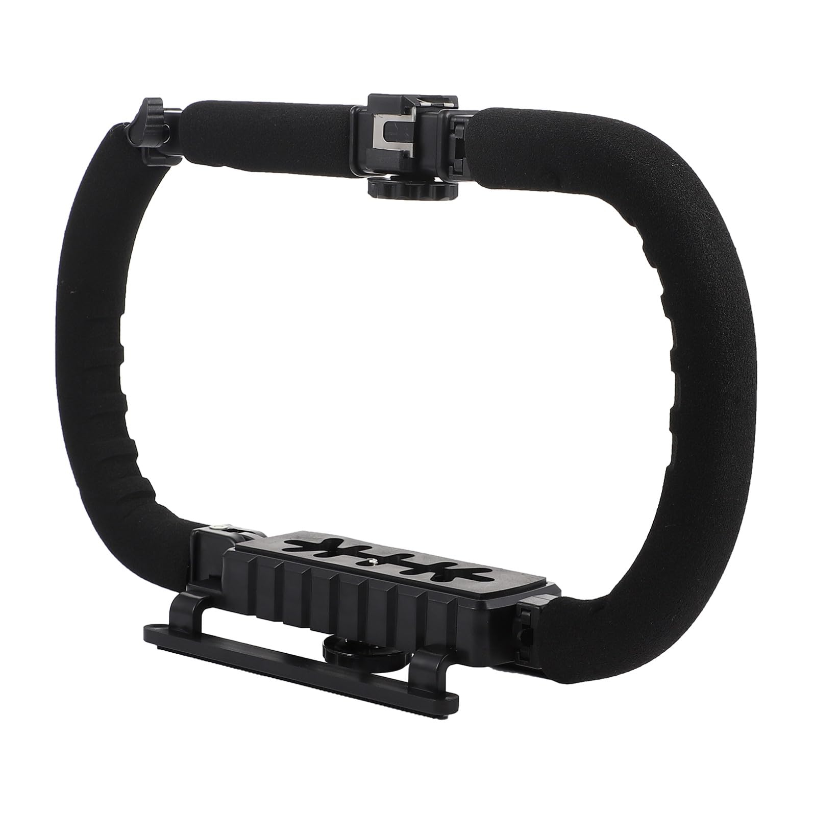 Stabilizzatore Video per Smartphone e Fotocamere Dv Impugnatura in Spugna Antistanchezza e 3 Porte Hot Shoe per Videomaker e Fotografi Professionisti
