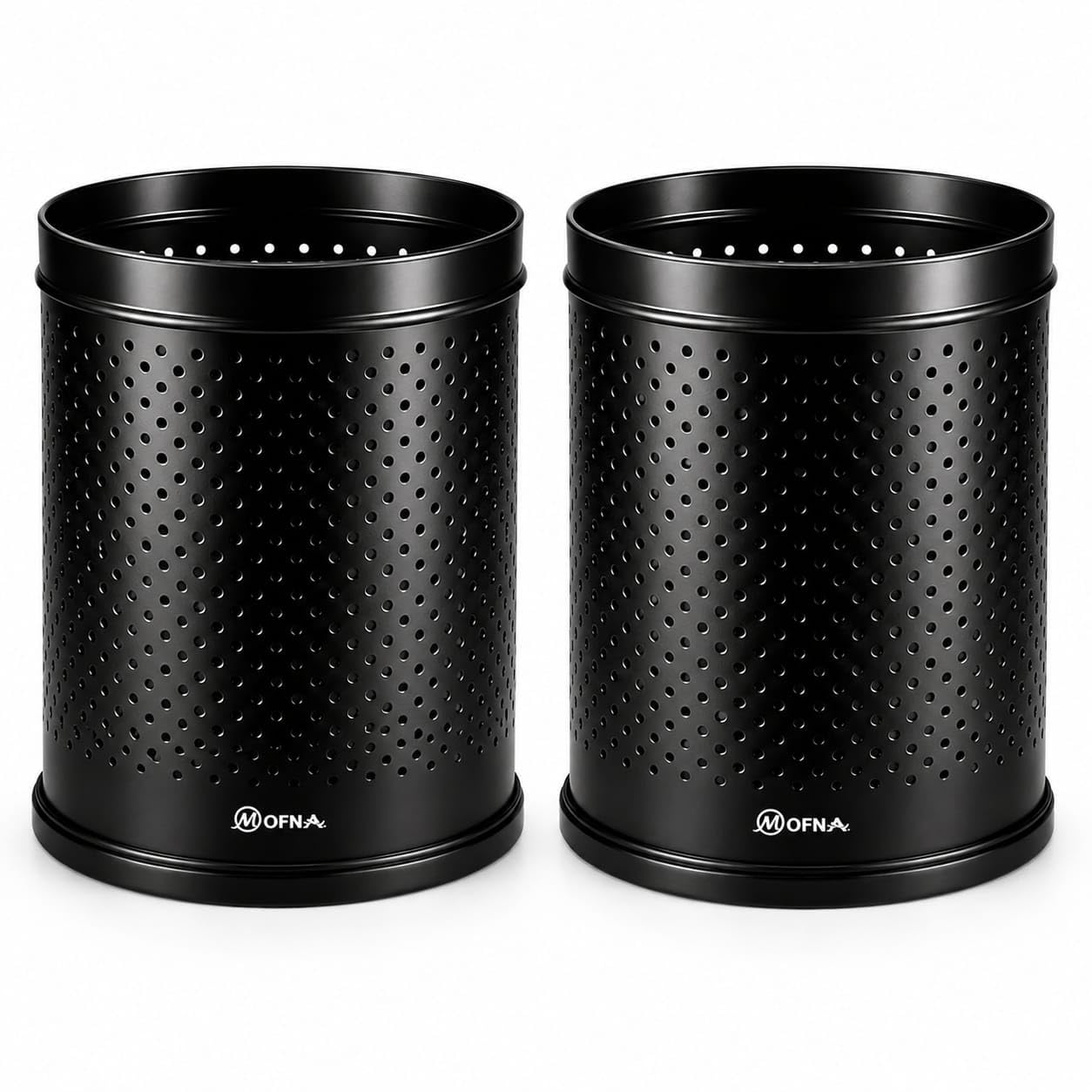 mofna Stainless Steel Perforated Dustbin 18 Litre | Black Garbage Bin, Trash Can with Anti-Skid Base | Heavy Duty dustbin Kitchen, & Commercial Use | 8 x 12 Inch | Pack of 2-image-34