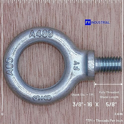 Image of 2 Pcs Lifting Shoulder Eye Bolts 3 /8 inch-16 X 5 /8 inch | Blue-Bright Zinc Plated
