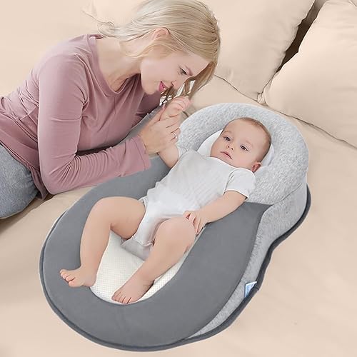 Miniatura 7 de Restnest - Cama de bebé con reflujo ácido con correa, almohada de lactancia materna de reflujo ácido para alimentación con biberón, tiempo boca abajo