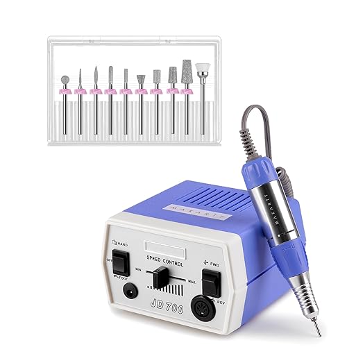 Makartt Juego de brocas para uñas, 10 unidades Dimond de lijado con brocas de uñas D700 para uñas acrílicas, herramientas profesionales de manicura