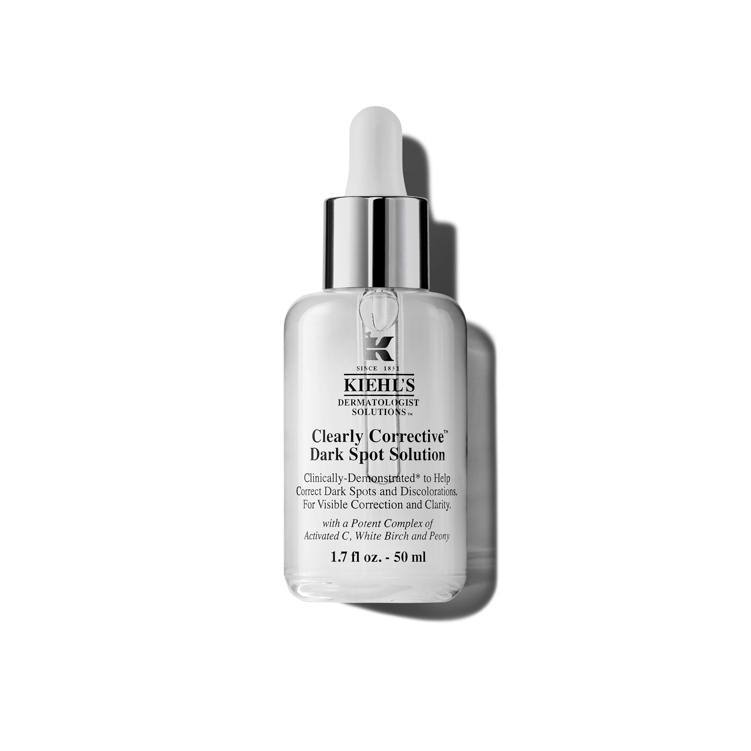 KIEHL'S Clearly Corrective Dark Spot Solution, Siero Viso Illuminante, Per Tutti i Tipi di Pelle, Corregge Macchie Scure e Discromie, Con Vitamina C Attiva e Acido Salicilico Tamponato, 50 ml