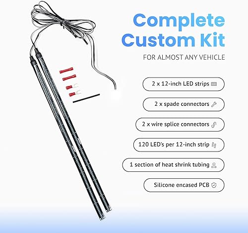 Miniatura 3 de Kit de inicio de tira de luz ultra ligera Alpena - Luces LED para exterior e interior, iluminación de acento brillante, Plug and Play, 12V, 2 tiras,