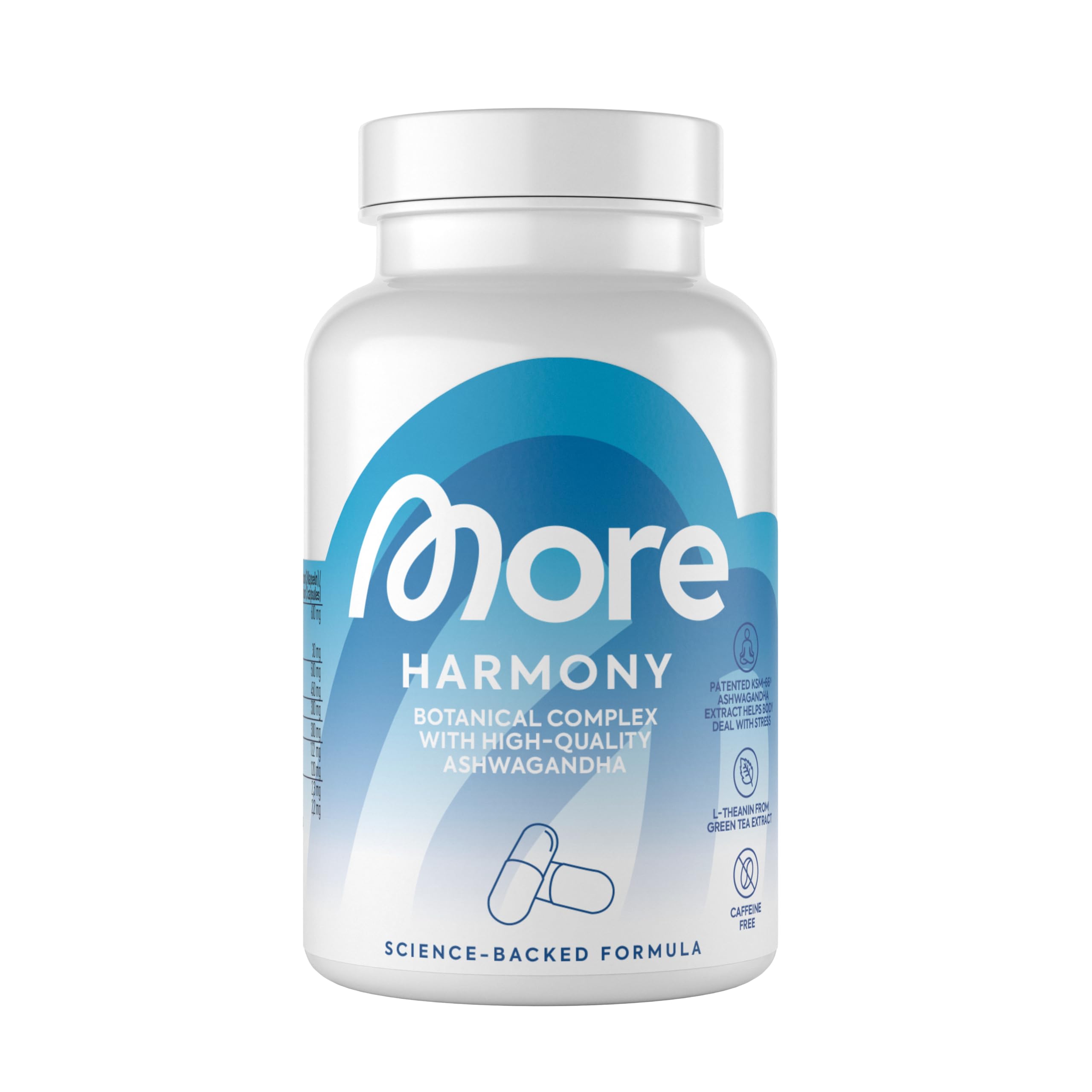 MORE Harmony, 90 Kapseln, mit Ashwagandha KSM-66, Melissenblüten und Maca, vegan