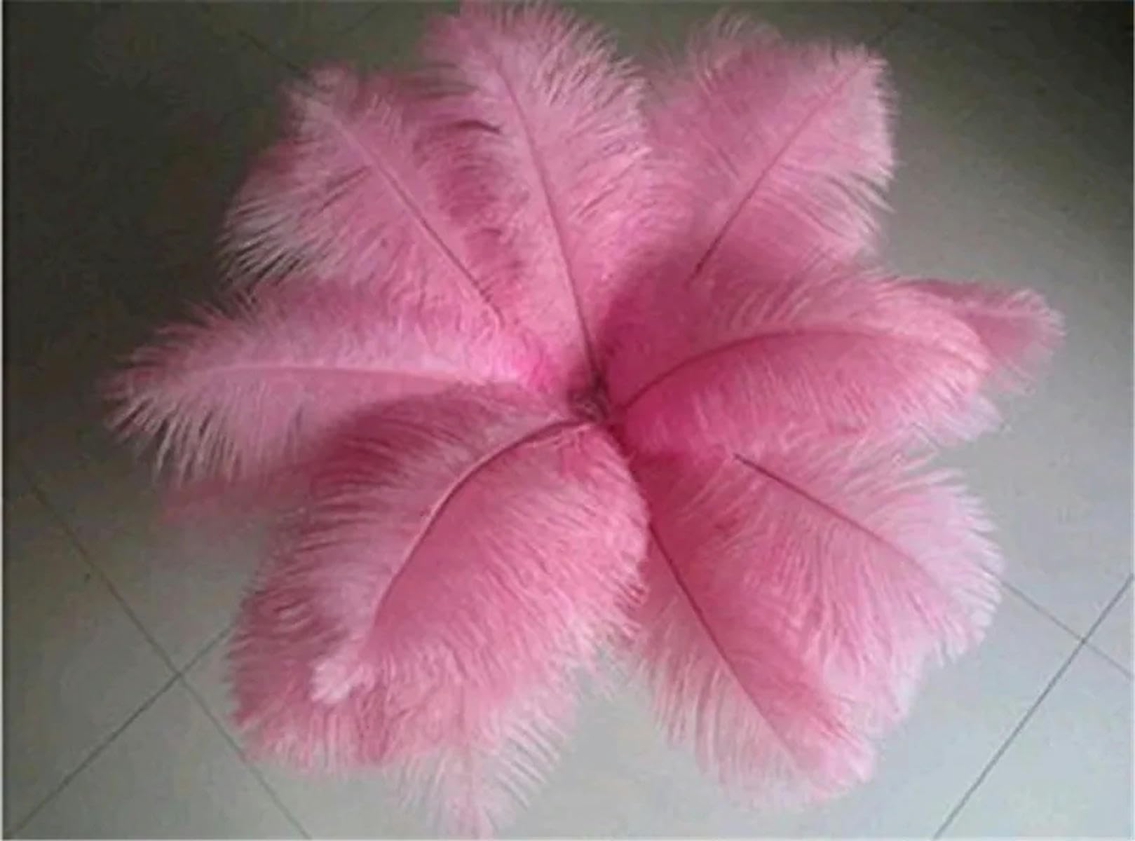 1 mètre - frange de plumes d'autruche rose pêche en gros (lot) | La