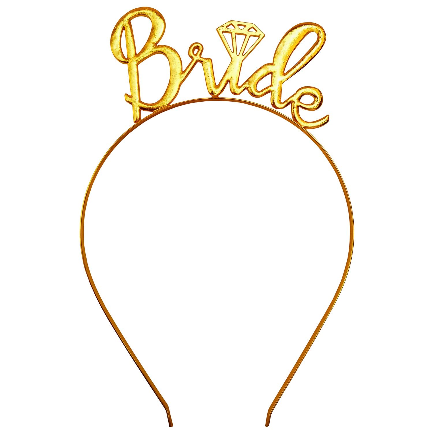 Chrome Tiara Golden Pack of 1 Bride to Be Crown for Bridal Shower Haldi Ceremony Decoration Bachelorette Party Props Headband