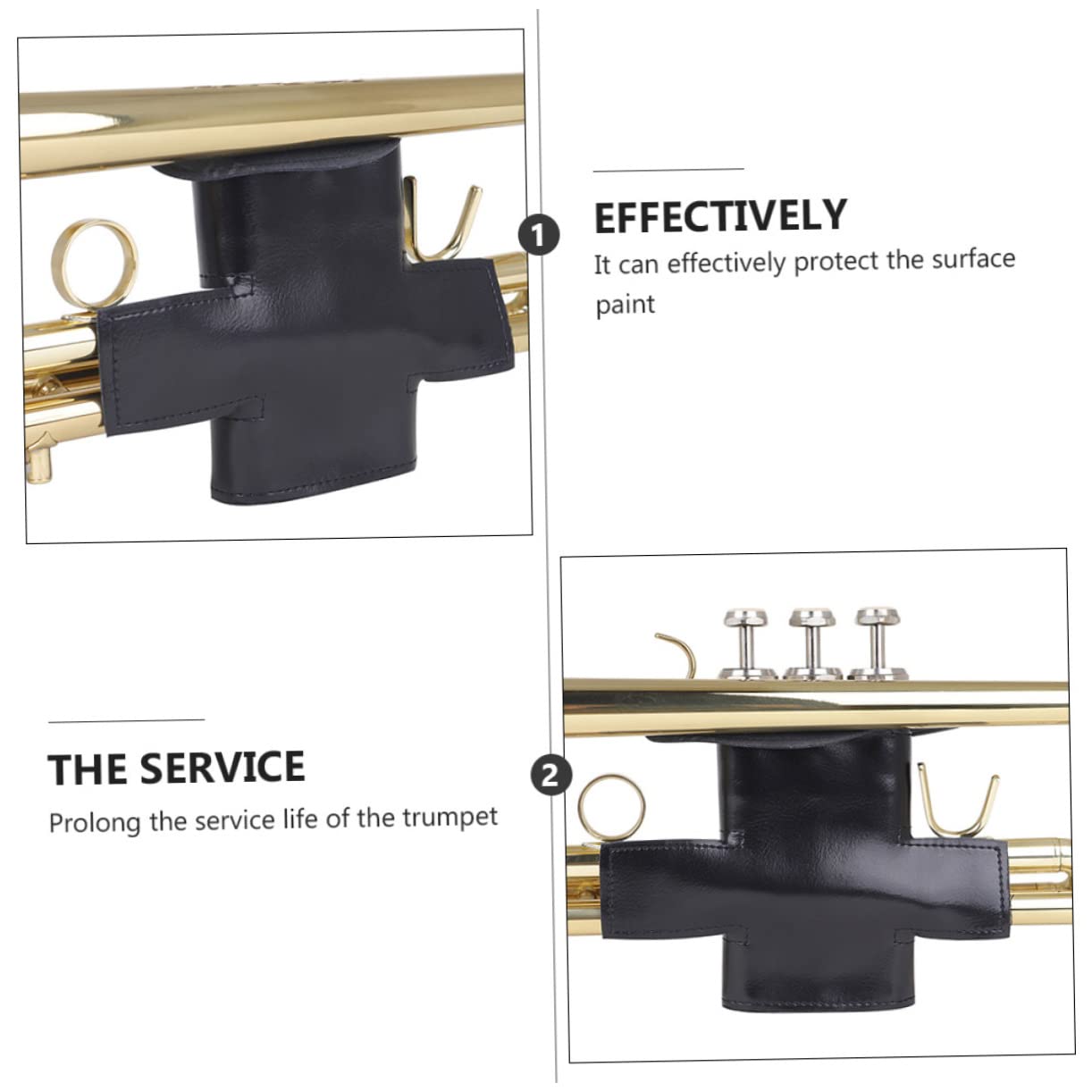 SUPVOX Trumpet Guard PU Leather Protector Comfortable Grip for Trumpet Brass Wrap Easy Installation Musical Instrument Accessory for Musicians