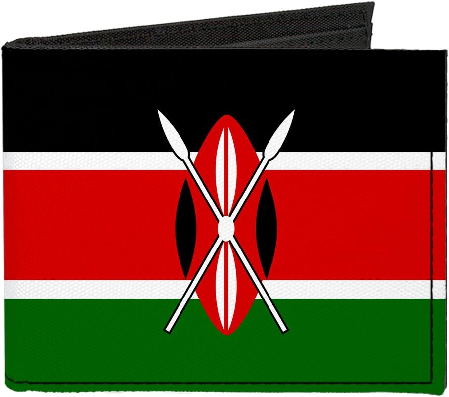 Buckle-Down Canvas Bi-fold Wallet-Kenya Flag, Multicolor, One size