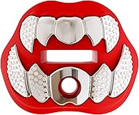 Vista 17 de LeCool Protector bucal de fútbol con correa conectada, 3D Beast Chrome, protector bucal para adultos y jóvenes, pieza para deportes para máximo