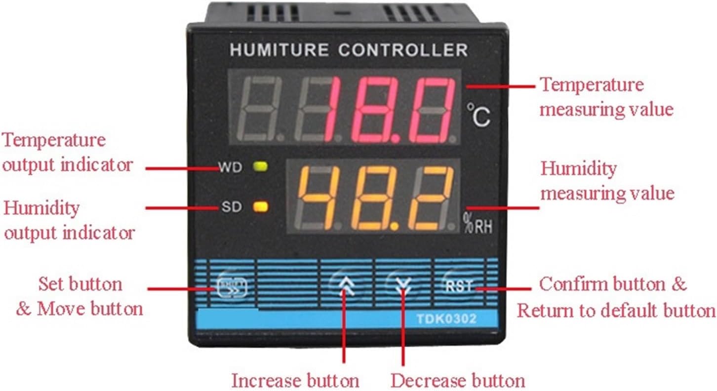 1Pcs TDK0302 Temperature and Humidity Controller Digital Display TDK0302 Humiture Controller(D)