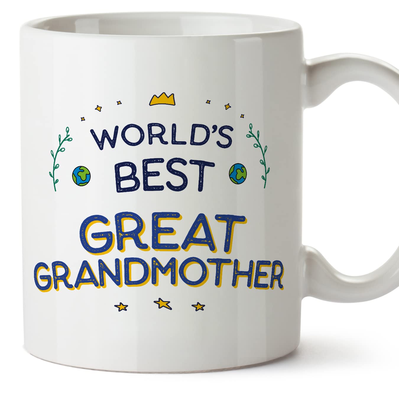 MUGFFINS Great Grandmother/Great Grandma Mug - in English - World's Best - Funny Gift - Ceramic 11oz Mug