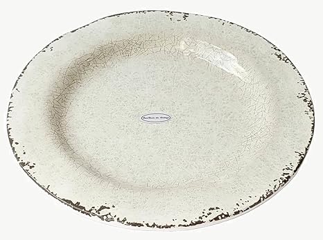 Amazon Co Jp Tossdice ディナー プレート メラミン 皿 食器 アンティーク調 23cm Melamine Cracked Plate ホワイト Sgz1019wh ホーム キッチン