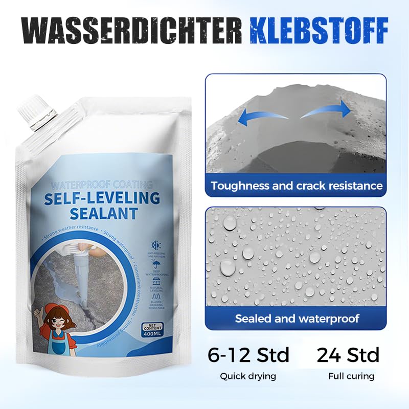 Concrete Caulking Adhesive,New Self-Leveling Sealant,Heavy-Duty Crack Filler for Driveway,Weather Resistant Concrete Crack Repair for Outdoor Use,Quick-Drying Sealant for Professionals (Grey, 3PCS)