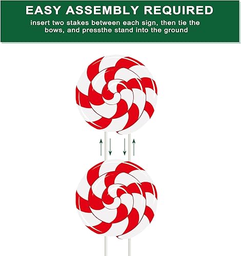 Miniatura 4 de Dulces de menta de Navidad para exteriores, letreros de Navidad de 44 pulgadas, decoración de estaca con luces LED para césped, camino, pasarela,