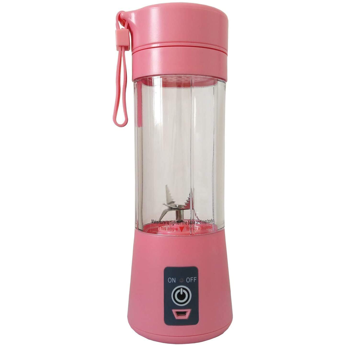 Bloepum Portable Personal Blender Household Juicer Fruit Shake Mixer Six Blades 380Ml with 2000MAh USB Rechargeable Batteries