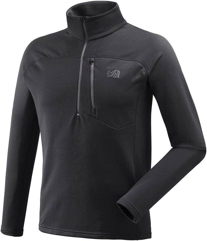 MILLET TECHNOSTRETCH Men's Fleece Zip, Black/Tarmac, FR: XS (Manufacturer's Size: XS)