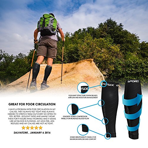 Physix Gear Sport Compression Calf Sleeves for Men & Women (2030mmhg