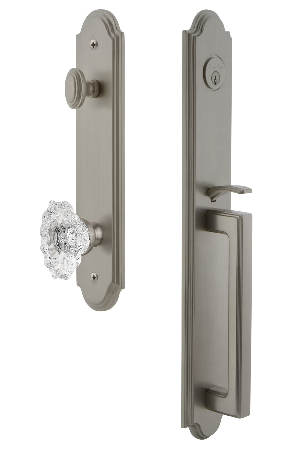 Grandeur 843559 Hardware Arc One-Piece Handleset with D Grip and